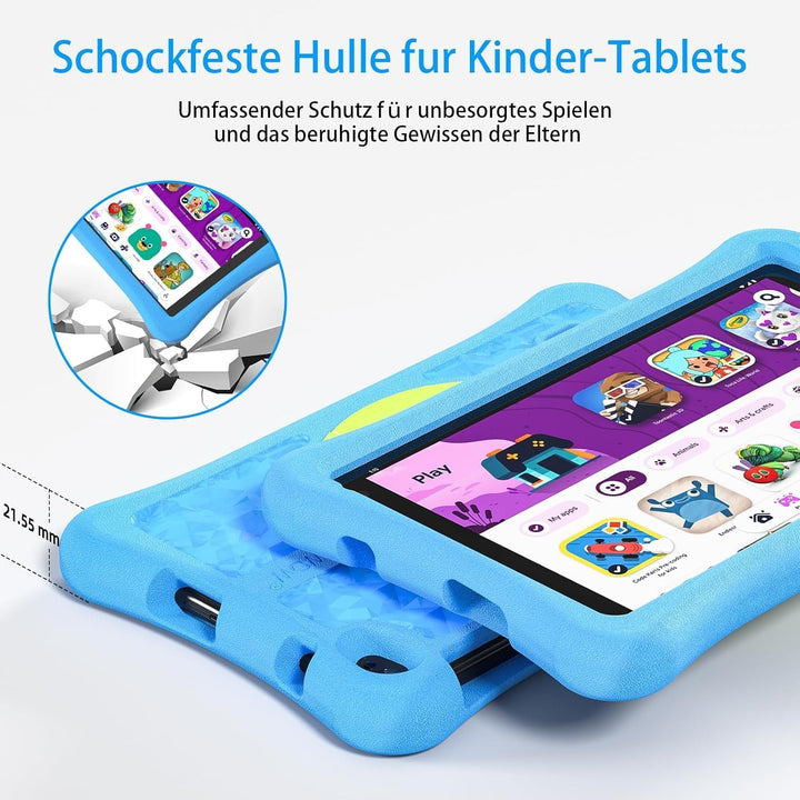 AWOW Kinder Tablet 10 Zoll Android 15 mit 8 GB RAM+64GB ROM(TF 1TB), 6000mAh, Wi-Fi 6 2.4G/5G, Octa-
