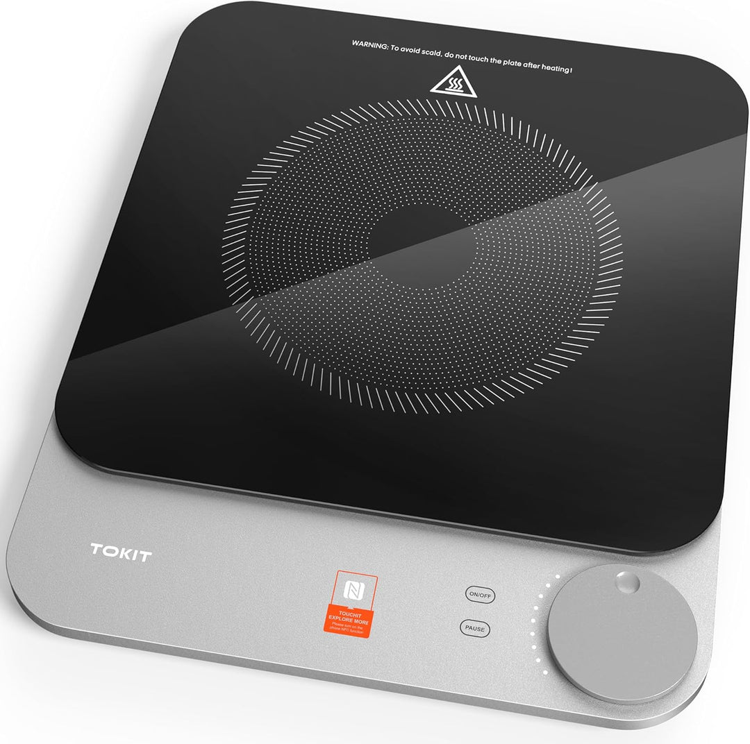 TOKIT Induktionskochplatte automatische Topferkennung 2100W 1-Tasten-Steuerung 16mm ultra-dünn Sous-