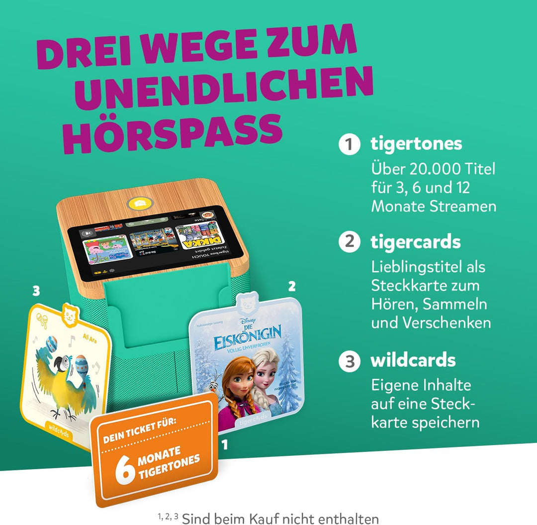 tigermedia tigerbox Touch Plus grün mit extra Langer Akkulaufzeit und Bluetooth Kopfhöreranschluss,