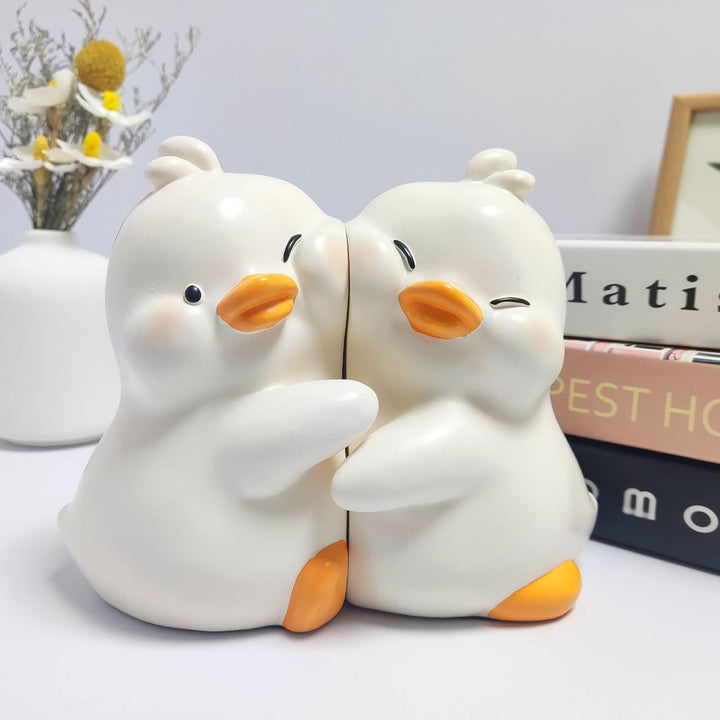 Suerhatcon Niedliche Ente Buchstützen Kreative Harz Buchständer rutschfeste Buch Holder für Zuhause,