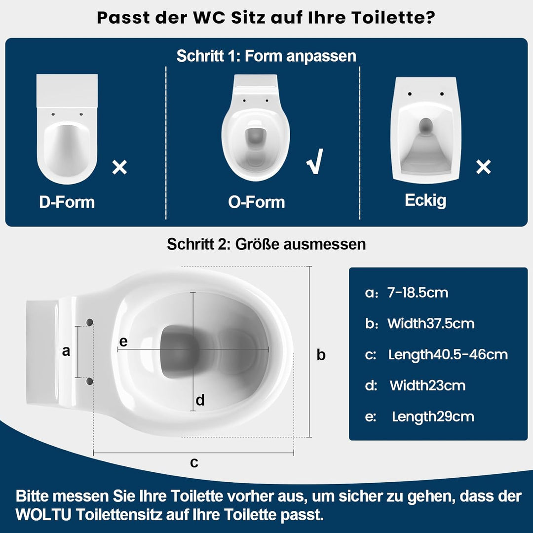 WOLTU Toilettendeckel, WC-Sitz mit Absenkautomatik, Klobrille Klodeckel mit Schnellverschluss, Toile