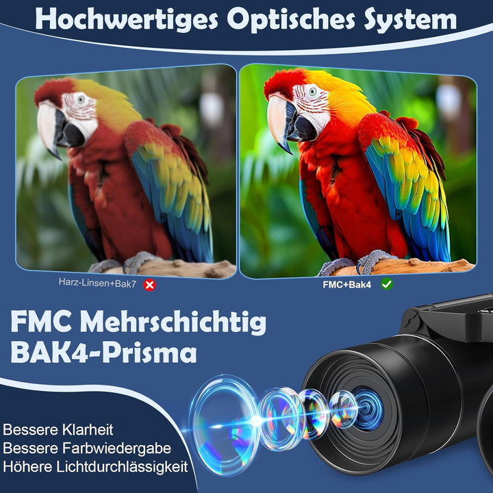 BEBANG Fernglas 10x25 für Kinder Erwachsene, kleines kompaktes leichtes Mini fernglas für Vogelbeoba