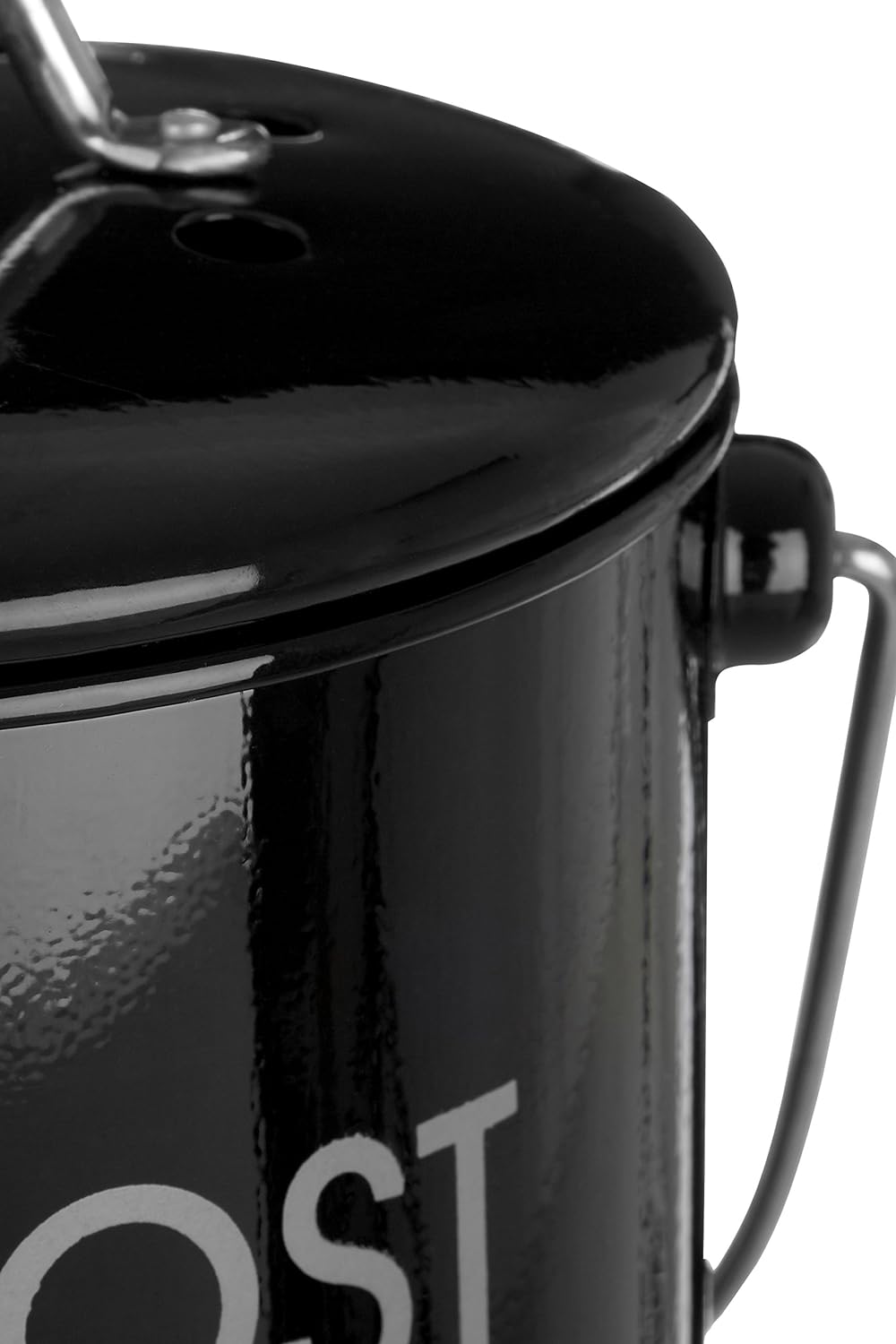 Premier Housewares 0510019 Komposteimer mit Tragegriff Ø14 x H22 cm, Schwarz, Schwarz