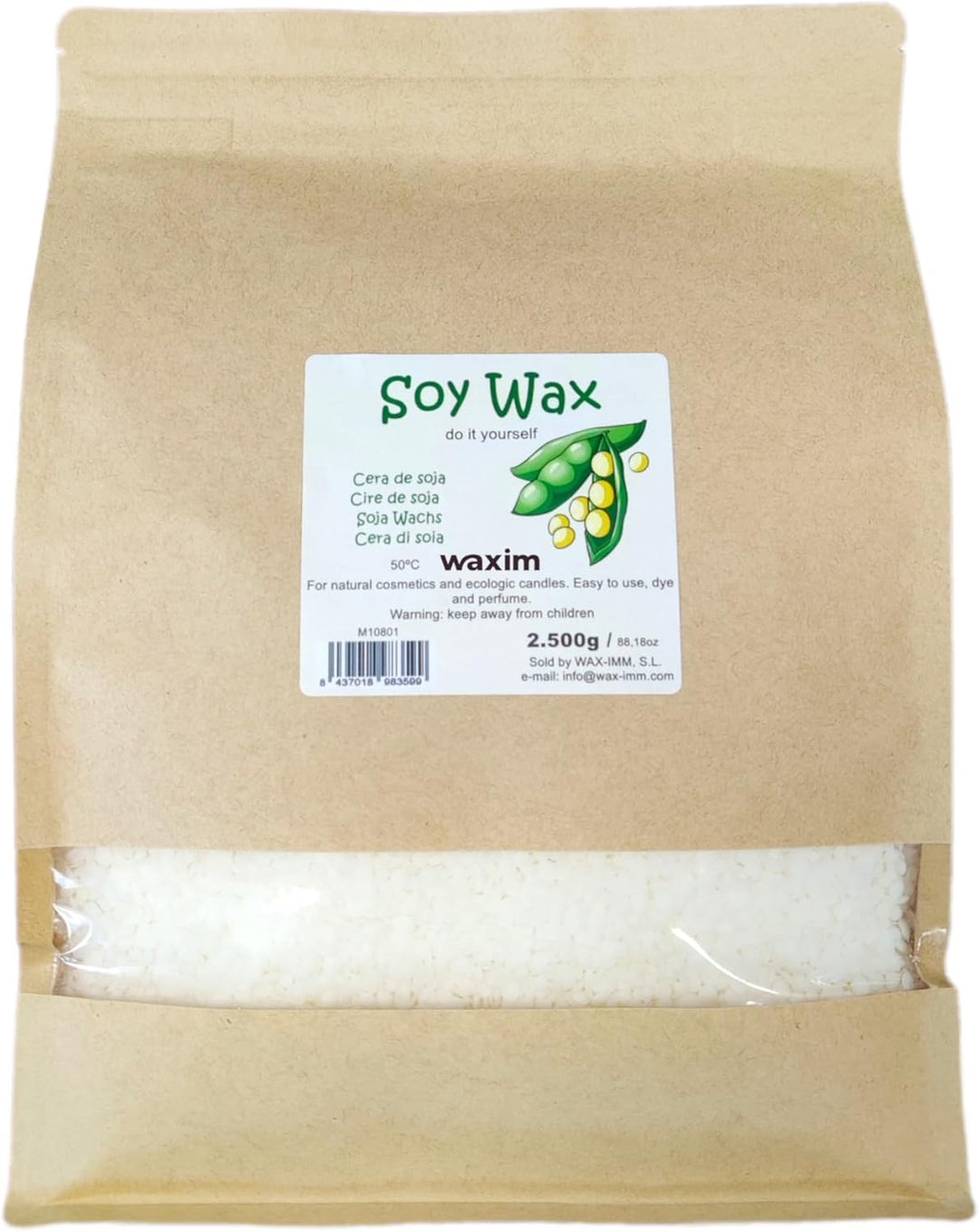 Sojawachs 2.500 g in perlen. Für ökologisch Kerzen und Naturkosmetik. Kerzenwachs, veganes wachs, wa