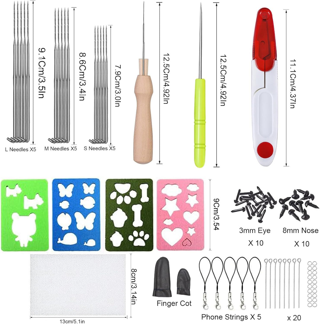 selliner Filz Set, Nadelfilz Set mit 40 Farben Filzwolle Roving,Komplettes Filzset für Anfänger mit