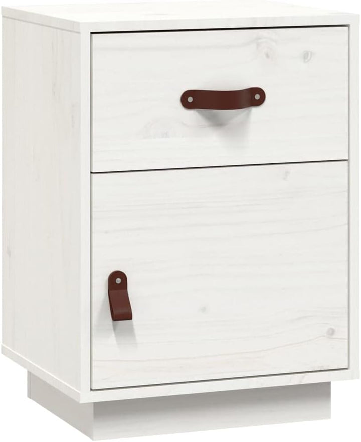 FIRBNUS Bedside Table Nachtkonsole Beistelltisch mit Stauraum Night Stand Nachttische 2er Set Weiss