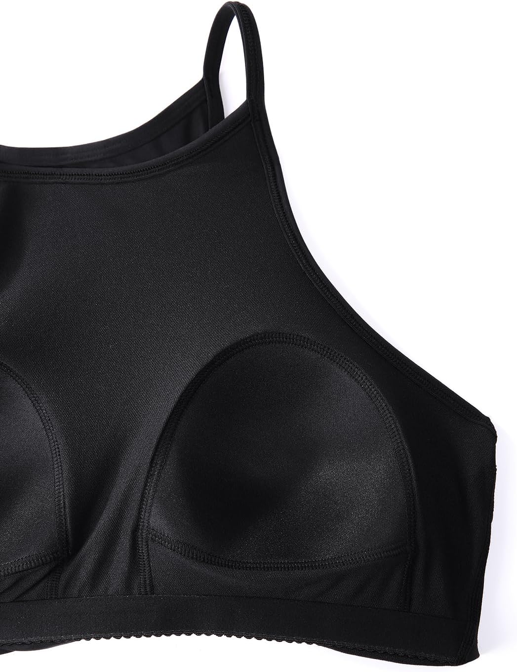 CRZ YOGA Damen Bikinitops Stehkragen Bikini Sport BH Racerback Gepolstert Bikinioberteil Sexy Bikini