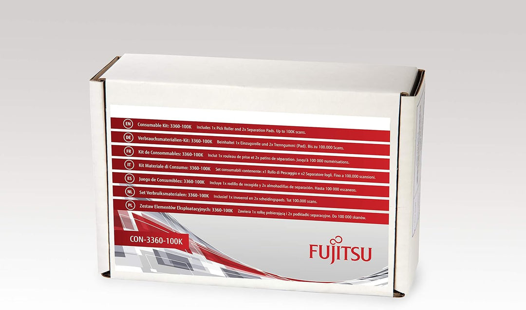 Fujitsu Includes 1x Pick Roller and 2X Separation Pads Estimated Life Up to 100K scans, CON-3360-100