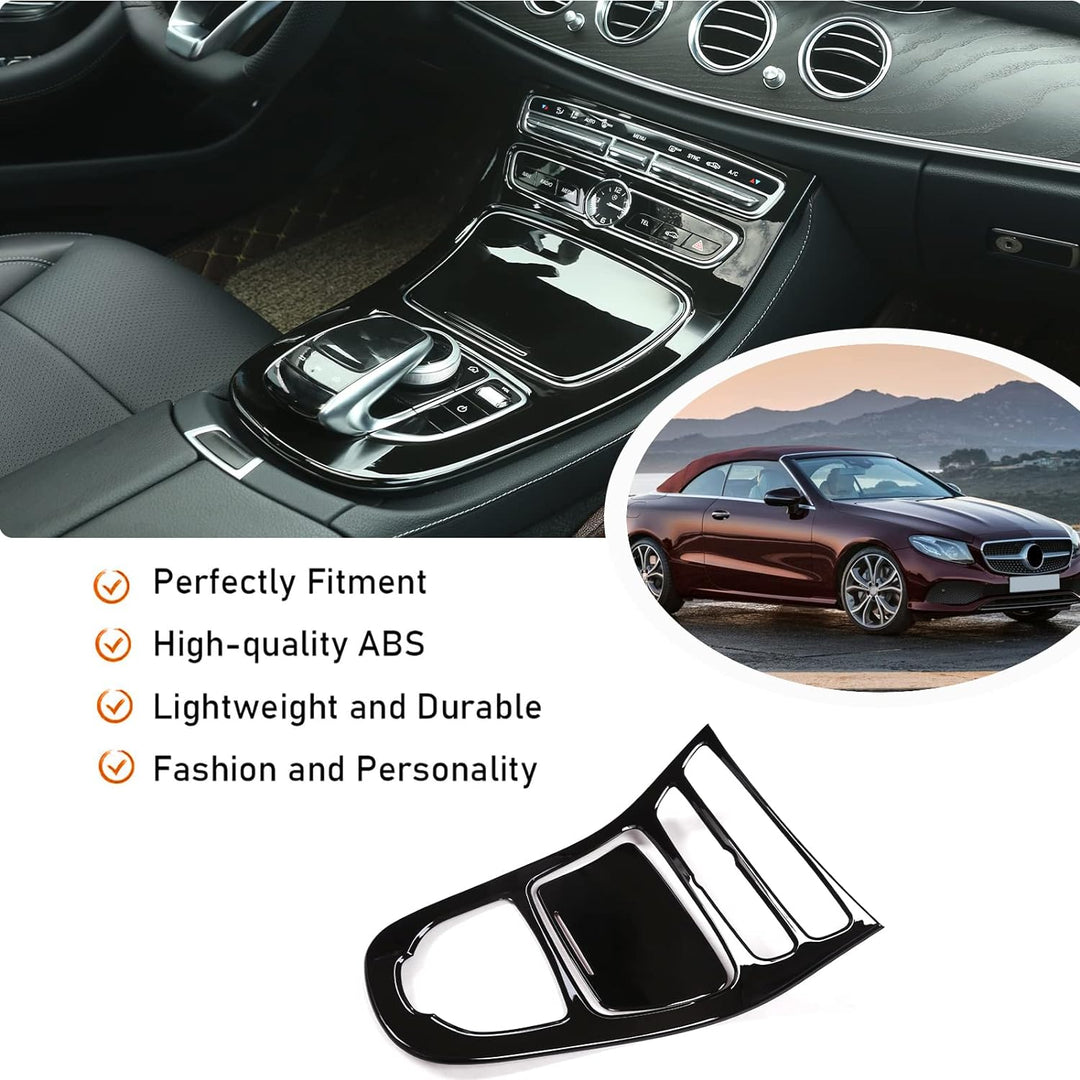 Für E-klasse W213 2016-2018 ABS Kunststoff Mittelkonsole Dekoration Rahmen Abdeckung Trim schwarz gl