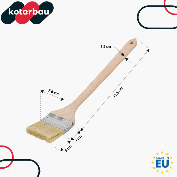 KOTARBAU® 10er Set Heizkörperpinsel 76 mm Winkelpinsel Lasurpinsel Lackierpinsel Malerpinsel Holzpin