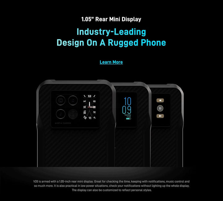 5G Outdoor Smartphone ohne Vertrag DOOGEE V20, 6,4’’ 2K AMOLED Display, 64MP Dreifach AI Kamera+20MP