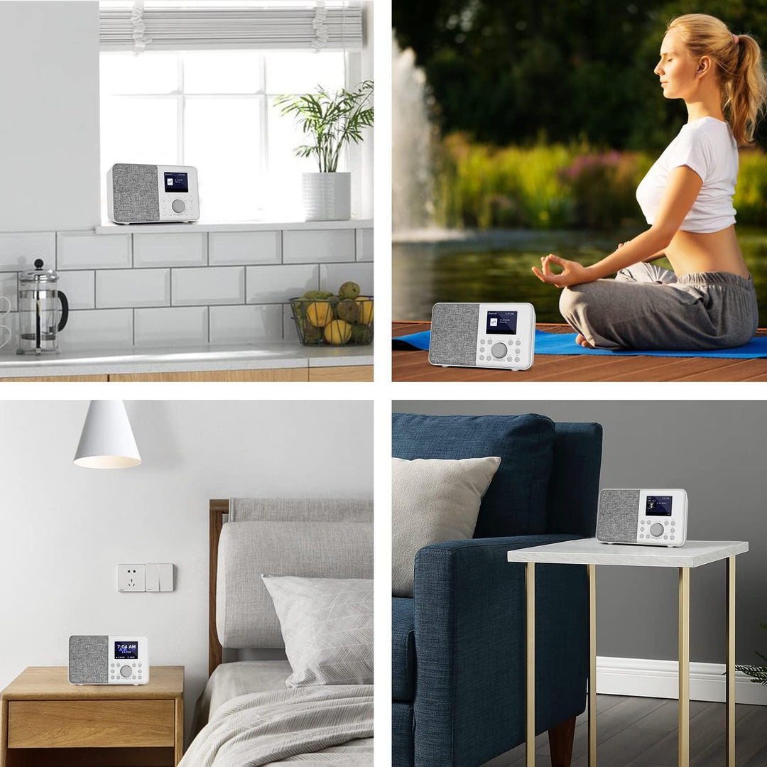 MangoKit MD3 DAB/DAB+ und UKW tragbares Digitalradio, Bluetooth-Lautsprecher, Kopfhörer, 40 voreinge