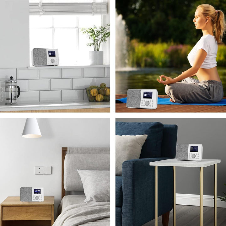 MangoKit MD3 DAB/DAB+ und UKW tragbares Digitalradio, Bluetooth-Lautsprecher, Kopfhörer, 40 voreinge