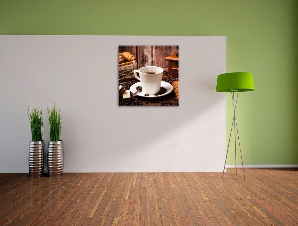 heisser aufgebrühter Kaffee, Format: 70x70 auf Leinwand, XXL riesige Bilder fertig gerahmt mit Keilr