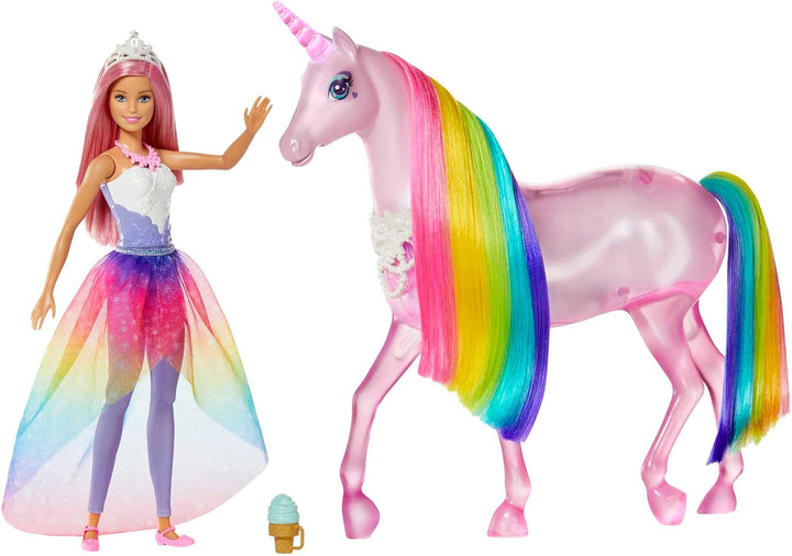 Barbie Dreamtopia Einhorn-Puppe, Barbie Dreamtopia Rainbow Magic Light Einhorn mit 25+ Licht, inkl.