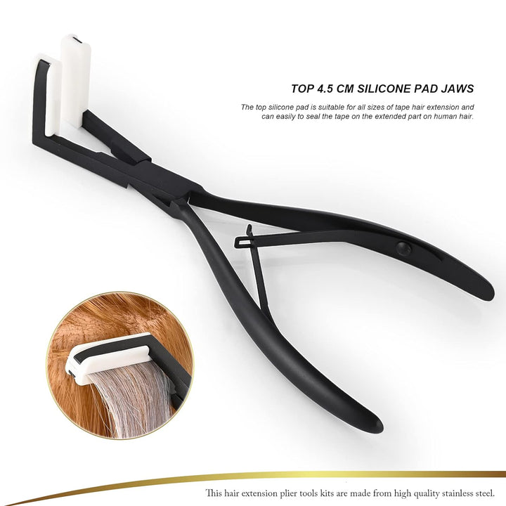 EHDIS Haarverlängerungs Kit, mit Haarverlängerungs Zangen und 144 Stück Tape Extensions Klebeband, E