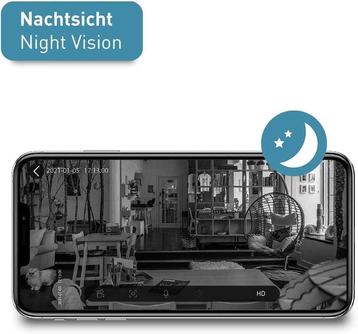 PetTec Cam Lite 2er Set | Überwachungskamera für Haustiere mit App, Bewegungsmelder & Handyübertragu