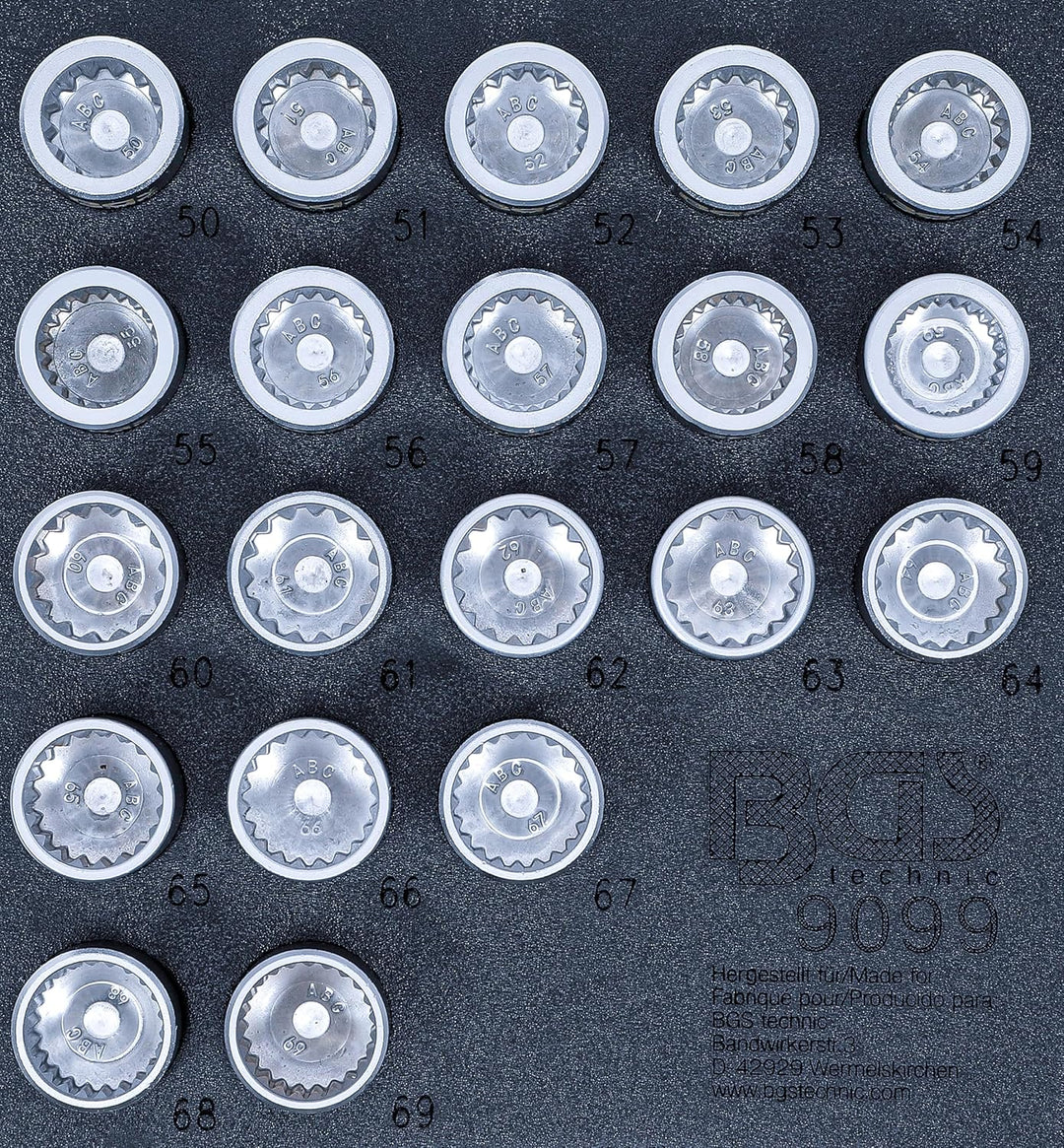 BGS 9099 | Werkstattwageneinlage 1/6: Felgenschloss-Werkzeugsatz für Porsche und VW Touareg | 20-tlg