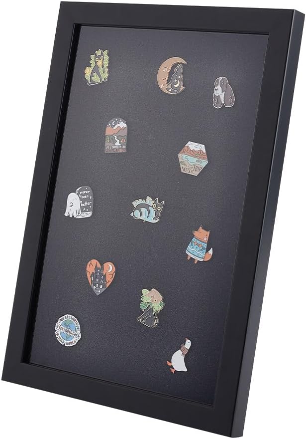 OLYCRAFT 22.8x32.9 cm Anstecknadel-Vitrine Medaillen-Vitrine Holz-Bilderrahmen Schrank Broschensamml