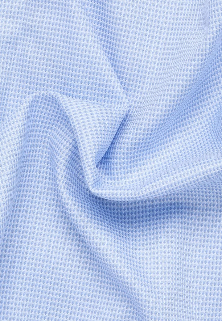 ETERNA Herren strukturiertes Baumwoll-Kurzarmhemd Comfort FIT 40 Hellblau, 40 Hellblau