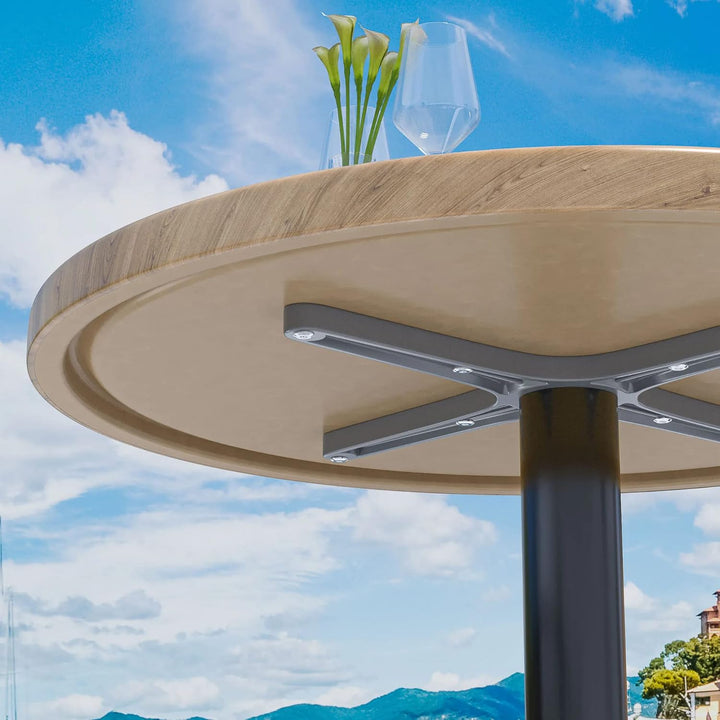 GGMMÖBEL WERZA | Werzalit Tischplatte | Eiche | Ø 60 cm | Topalit Gartentischplatte | Perfekt für kl