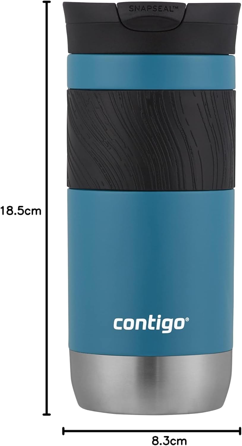 Contigo Byron 2.0 Thermobecher, Edelstahl Isolierbecher mit Snapseal Verschluss, Kaffeebecher to go,