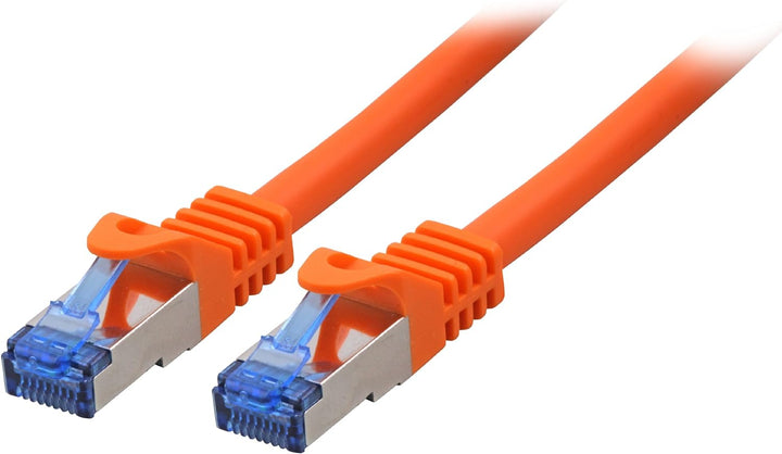 BIGtec 50m CAT.7 Patchkabel Netzwerkkabel Gigabit Patch DSL LAN Ethernet Kabel orange Kupferkabel do