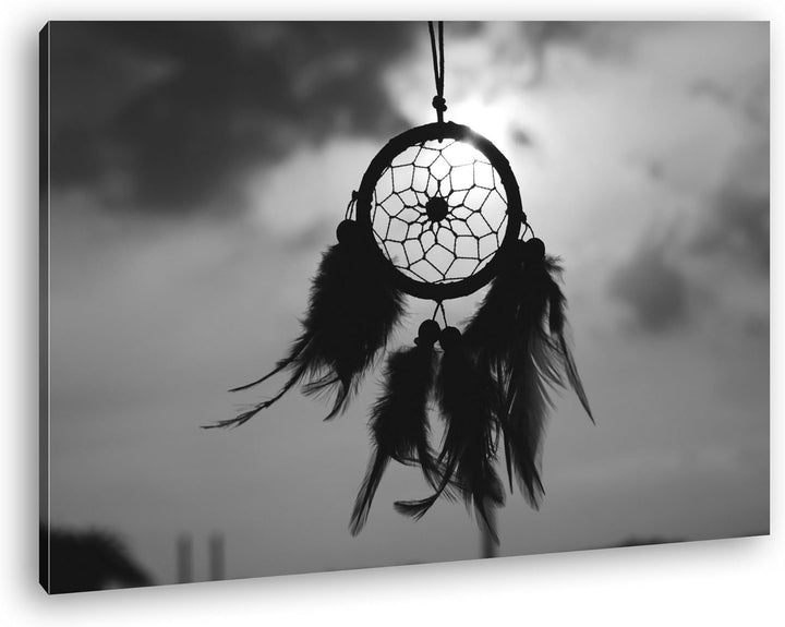 deyoli Traumfänger im Wind Format: 80x60 Effekt: Schwarz/Weiss als Leinwandbild, Motiv fertig gerahm