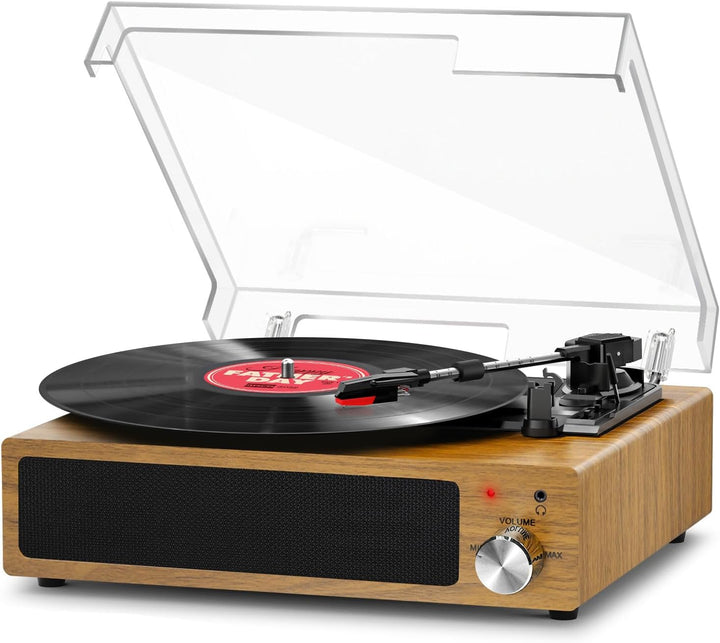 Plattenspieler, FYDEE Vinyl Plattenspieler Bluetooth Schallplattenspieler Vintage Turntable mit Eing
