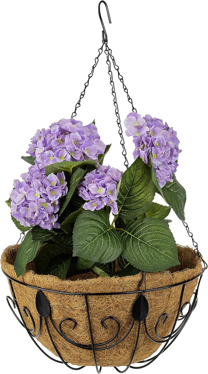 Relaxdays Hängekorb 3er Set, Kokos, Blumenampel mit Kette, 35 cm Durchmesser, je Pflanzenhalter 10 L