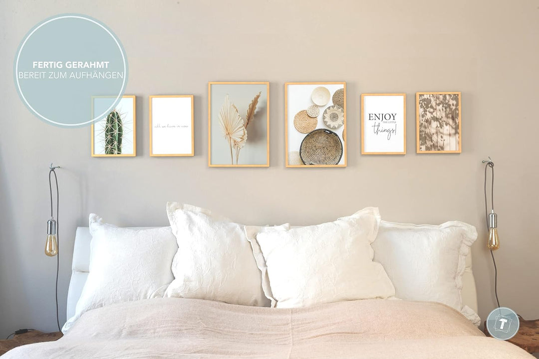 Papierschmiede® Mood Poster Set Little Boho Things, Bilder Set mit Rahmen (Farbe wählbar) Wohnzimmer