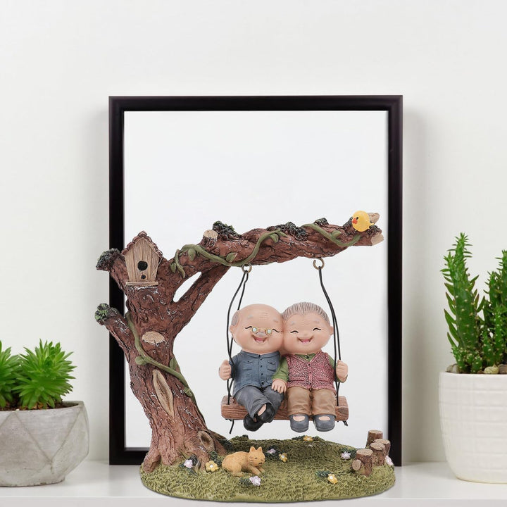 Angoily Romantische Liebespaar-Figuren Sweet Loving Together, Skulptur für ältere Menschen, Miniatur