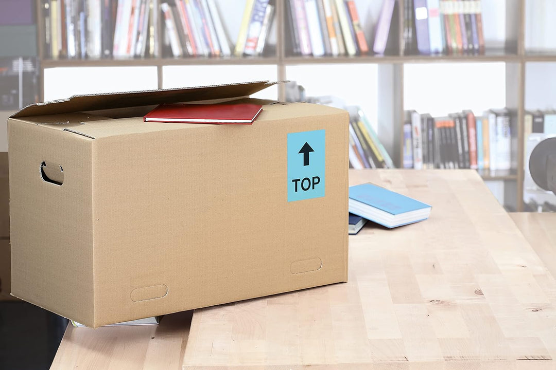 HERMA 4403 Farbige Etiketten blau, 100 Blatt, 210 x 297 mm, 1 Stück pro A4 Bogen, 100 Aufkleber, sel