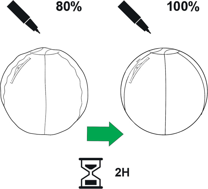 Leitz Sitzball für aktives Sitzen, Gymnastikball, Ergonomische Alternative zum Schreibtischstuhl, 65