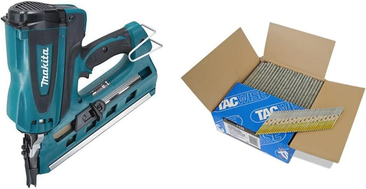 Makita GN900SE Akku-Gasnagler 7,2 V, Schwarz, Blau, Petrol & Tacwise 1120 Typ 3,1/65 mm 'D'-Kopf ver