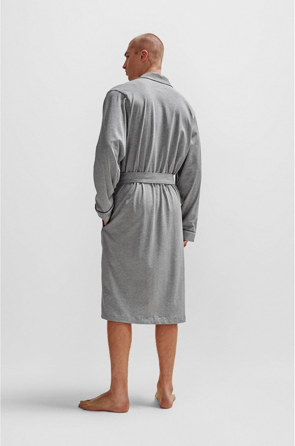 BOSS Bademantel Kimono aus weichem Baumwoll-Jersey XXL Medium Grey 033, XXL Medium Grey 033