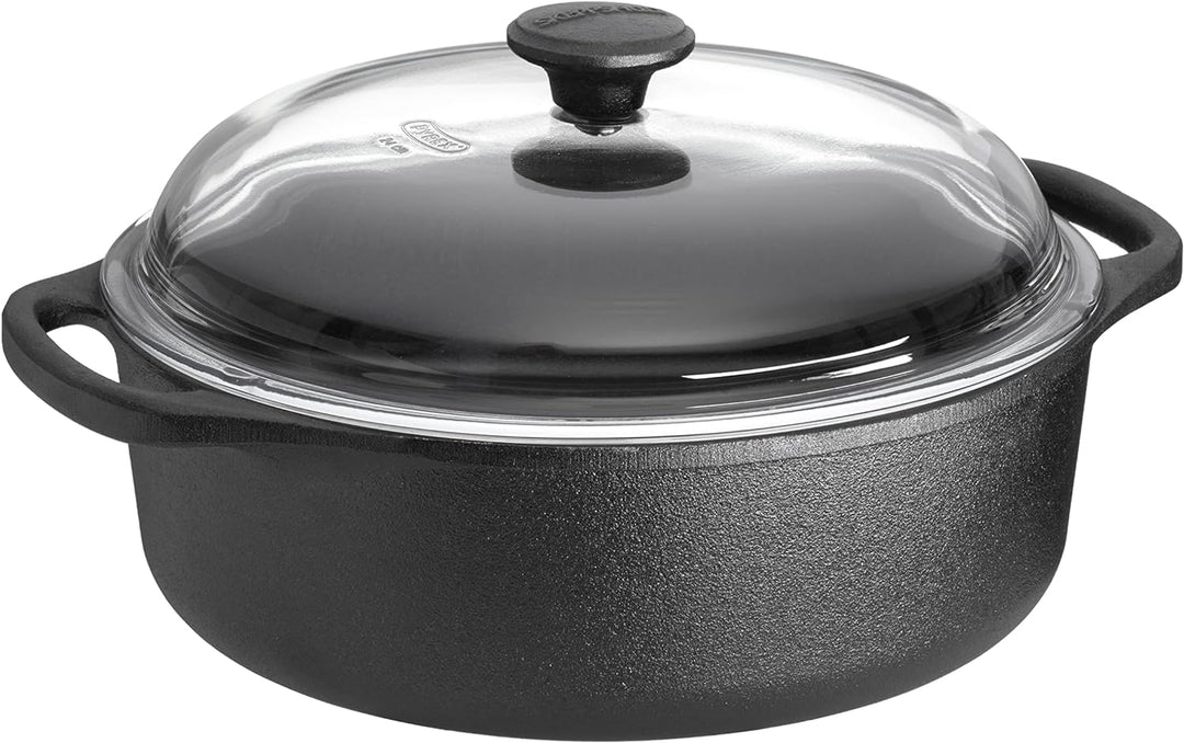 Skeppshult 4 Liter Bräter aus Gusseisen mit Glasdeckel - Made in Sweden 4,0 L, 4,0 L