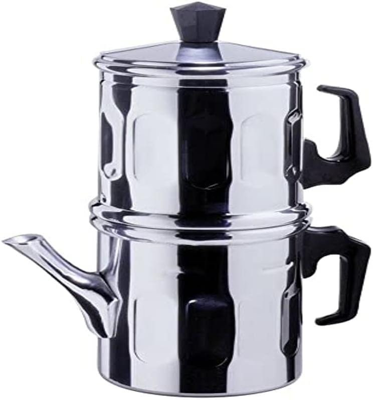 Traditionelle Caffettiera Napoletana, Alluminium, Tassen: 1 – 2. 1-2 tazze Grau, 1-2 tazze Grau
