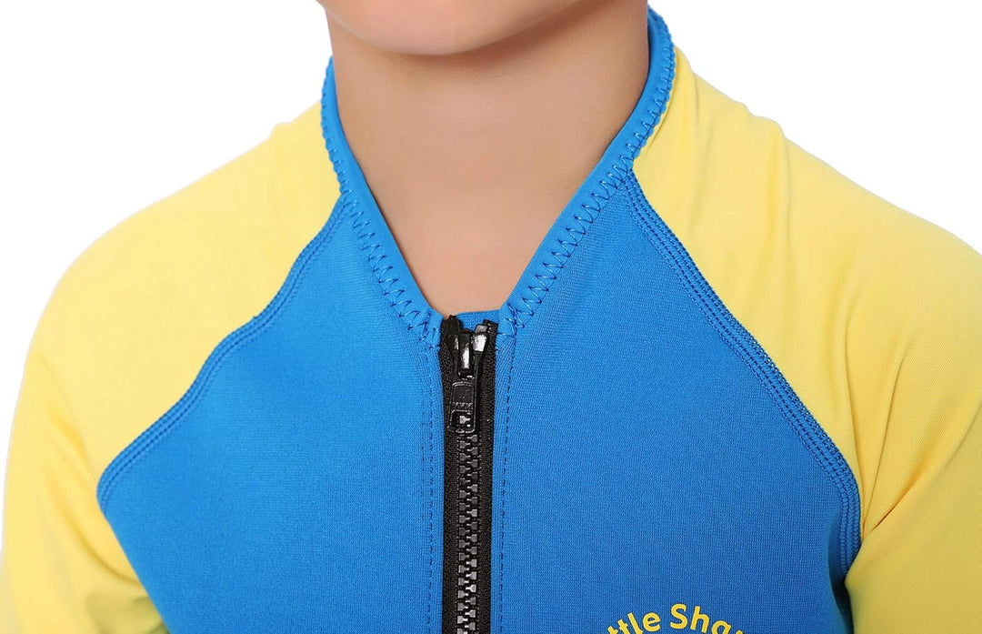 Cressi Little Shark Jr Shorty 2mm Neoprenanzug für Kinder, Aquamarine/Gelb 13/14 Jahre Kurzarm