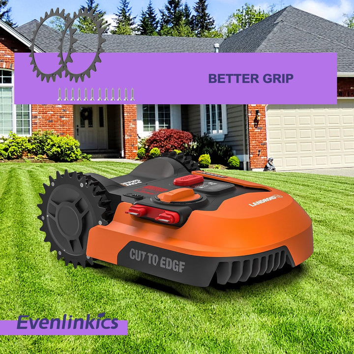 Evenlinkics Mähroboter Rasenmäher-Spikes, für Worx Landroid L, 225 mm Mähroboter-Spikes mit 12 Schra