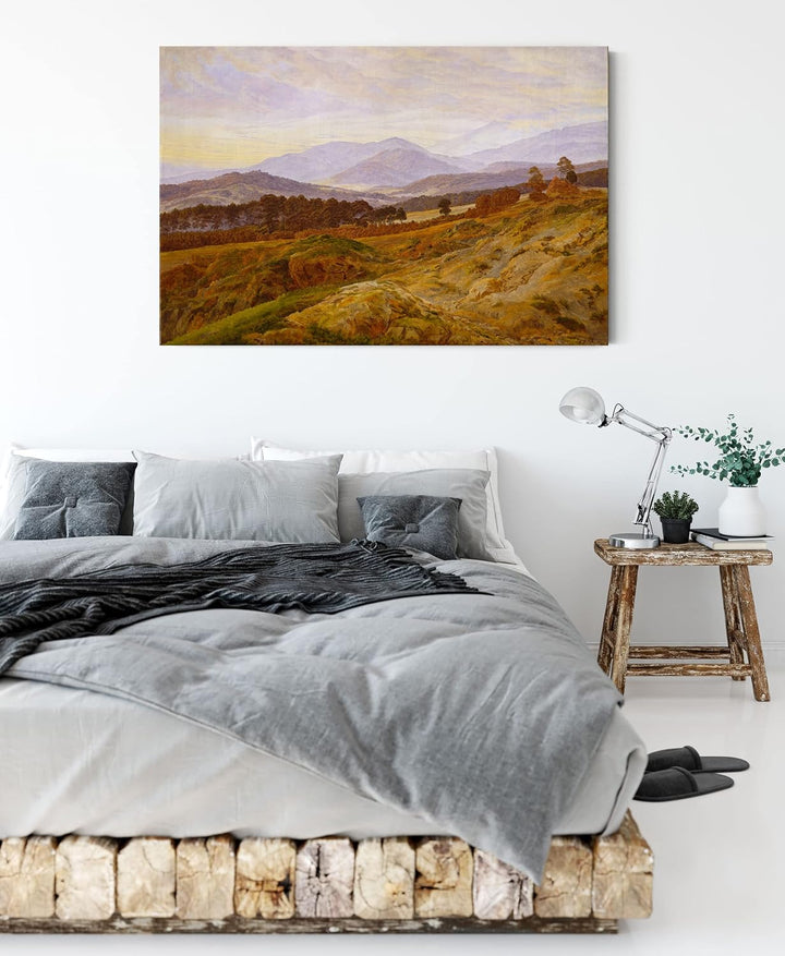 Generisch Caspar David Friedrich - Berg im Riesengebirge als Leinwandbild / Grösse: 120x80 cm / Wand