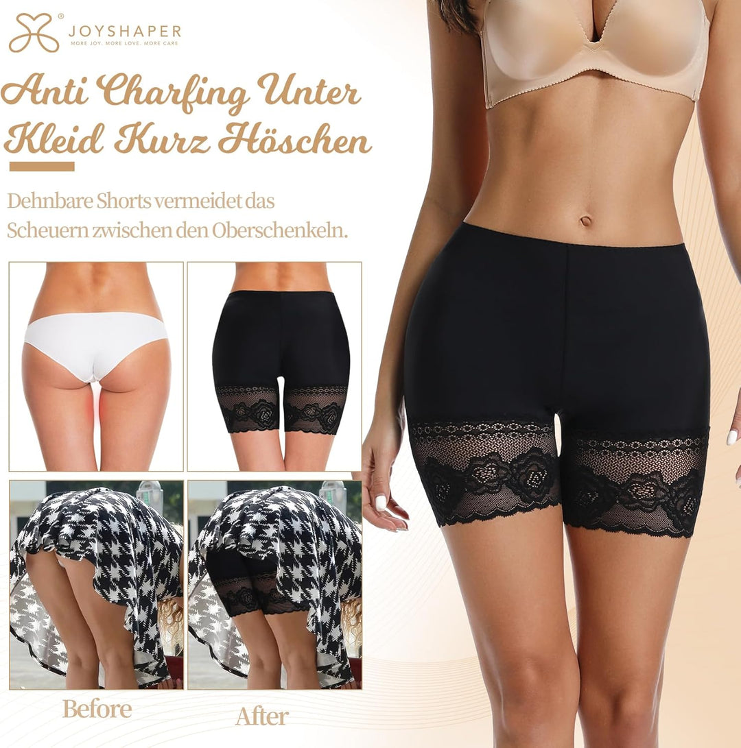Joyshaper Damen Unterhose Unter Rock Kurz Hose Anti-Chafing Spitze Shorts Sicherheit Panty Lace Legg