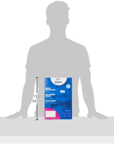 Avery UK, 75 x 40 mm Seide Acetat Namensschild, selbstklebend, weiss