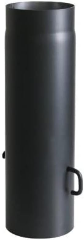 Kamino Flam Ofenrohr mit Drosselkappe in Schwarz, Rauchrohr aus Stahl für sichere Ableitung von Abga