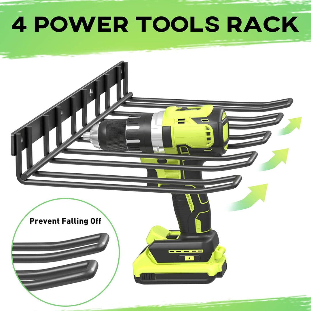 WELDUN 2 Pack Werkzeugspeicher für 8 Elektrowerkzeug Wandhalterung Werkzeugregal Organizer für Garag