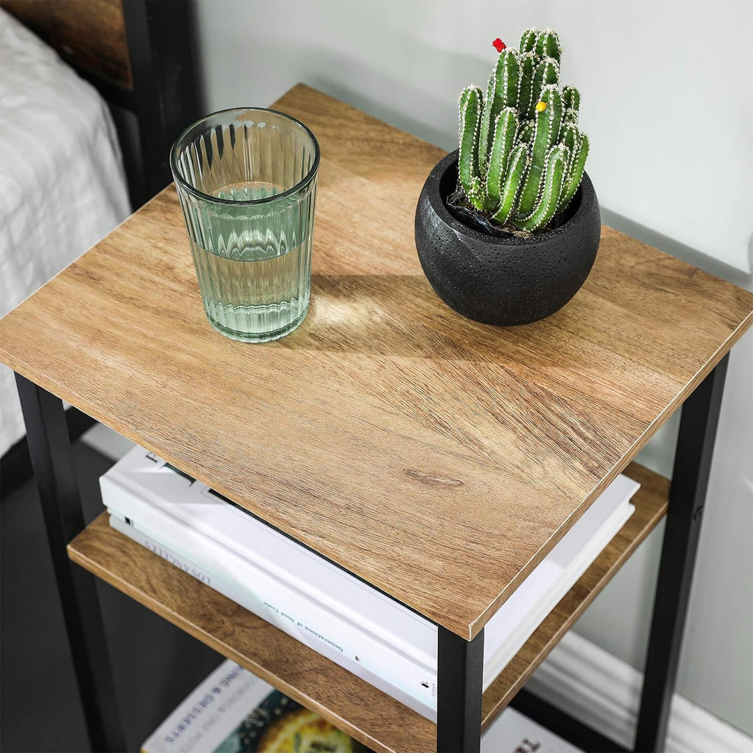 VASAGLE Beistelltisch, Nachttisch, Kleiner Sofatisch, Schlafzimmer, Wohnzimmer, einfacher Aufbau, st