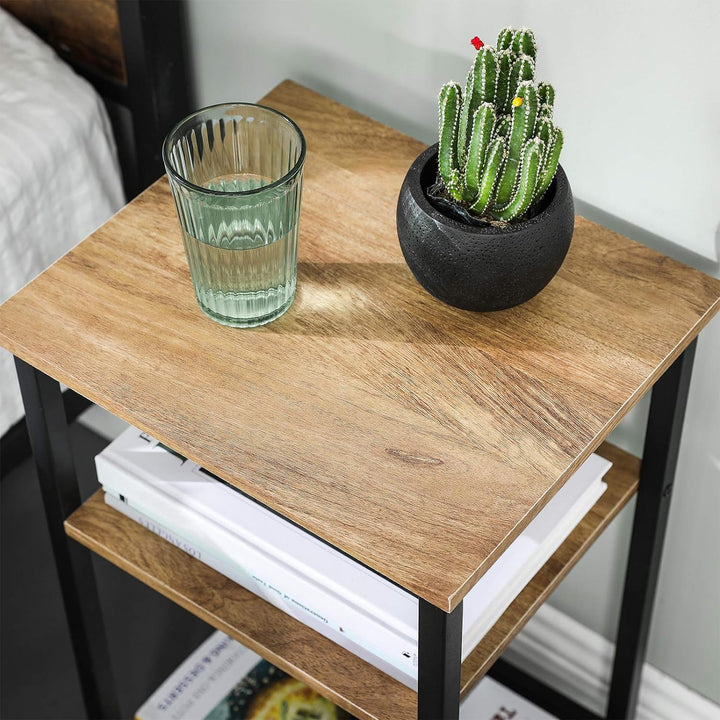 VASAGLE Beistelltisch, Nachttisch, Kleiner Sofatisch, Schlafzimmer, Wohnzimmer, einfacher Aufbau, st