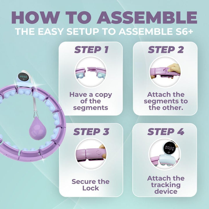 Swiss Activa+ Smart Hula Hoop Reifen Erwachsene mit Gewicht und Noppen - Hula Hoop mit Gewicht Kugel