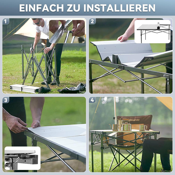 KingCamp Campingtisch Klapptisch Gartentisch Leichtgewicht für 4-6 Personen Silver, Silver
