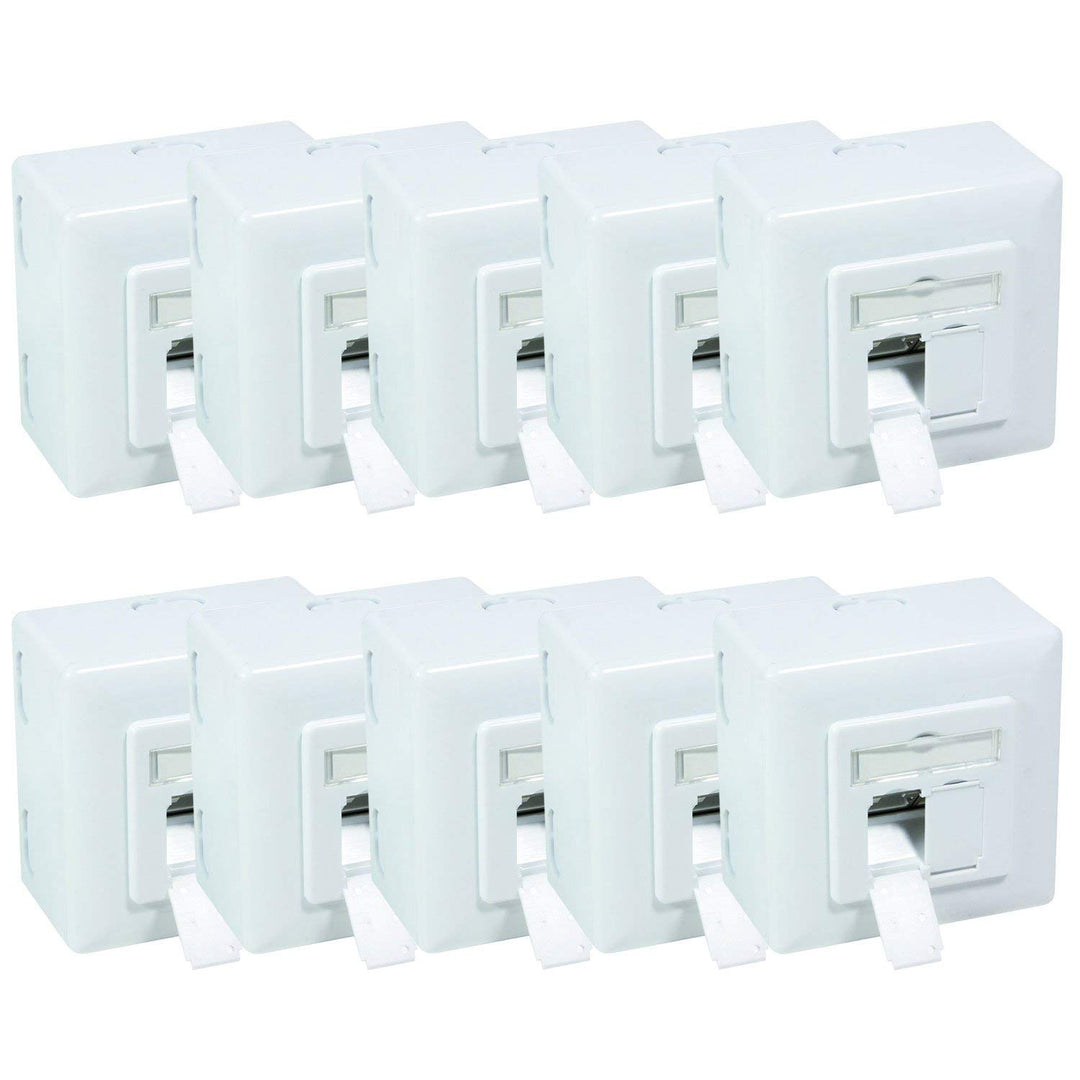 BIGtec 20 x Netzwerkdose CAT6a LAN Dose universal Aufputzdose Unterputzdose Kabelkanal für Verlegeka